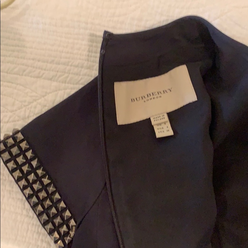 BURBERRY ROCKSTUD BLACK FITTED SILHOUETTE COTTON DRESS LINED W/SILVER STUDS US 4 - Picture 8 of 8